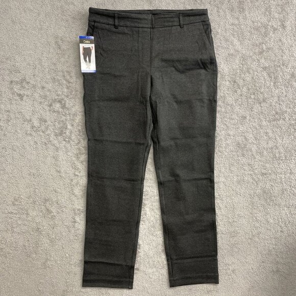 NEW Dalia Women's L Charcoal Gray Slim Fit Pants With Tummy Control Panel - Picture 2 of 8